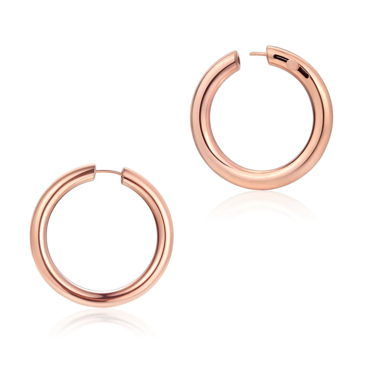 1 Piece Basic Simple Style C Shape Geometric Plating 304 Stainless Steel Hoop Earrings