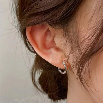 1 Piece Basic Simple Style Round Plating Pure Titanium Earrings