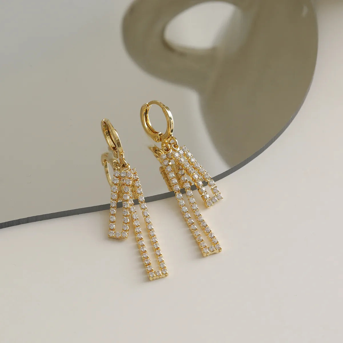 1 Piece Beach Modern Style Classic Style Tassel Inlay Copper Zircon 16K Gold Plated Drop Earrings