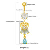 1 Piece Belly Rings Casual Elegant Classic Style Water Droplets Heart Shape 316 Stainless Steel  Alloy Inlay Resin Rhinestones Glass Gold Plated