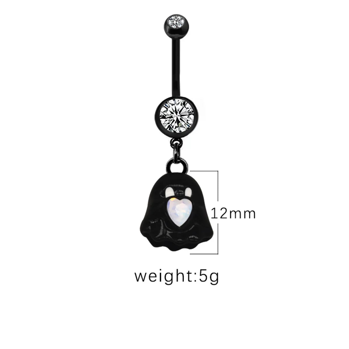 1 Piece Belly Rings Casual Hip-Hop Moon Heart Shape Stainless Steel Arylic Alloy Plating Acrylic Glass White Gold Plated Silver Plated Belly Ring