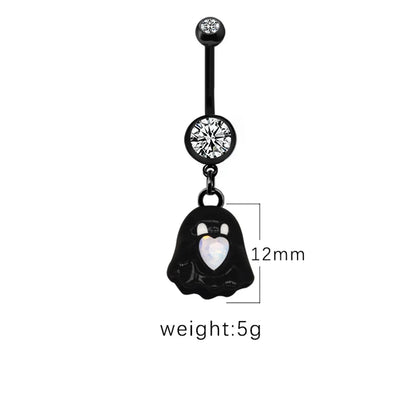 1 Piece Belly Rings Casual Hip-Hop Moon Heart Shape Stainless Steel Arylic Alloy Plating Acrylic Glass White Gold Plated Silver Plated Belly Ring