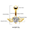 1 Piece Belly Rings Casual Simple Style Heart Shape Wings 316 Stainless Steel  Alloy Inlay Zircon Gold Plated Silver Plated