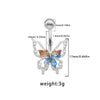 1 Piece Belly Rings Elegant Cute Tropical Butterfly 316 Stainless Steel  Alloy Plating Inlay Acrylic Rhinestones White Gold Plated
