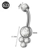 1 Piece Belly Rings Elegant Hawaiian Tropical Round Square Heart Shape G23 Titanium Alloy Inlay Zircon Belly Rings