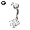 1 Piece Belly Rings Elegant Hawaiian Tropical Round Square Heart Shape G23 Titanium Alloy Inlay Zircon Belly Rings