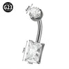 1 Piece Belly Rings Elegant Hawaiian Tropical Round Square Heart Shape G23 Titanium Alloy Inlay Zircon Belly Rings