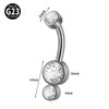 1 Piece Belly Rings Elegant Hawaiian Tropical Round Square Heart Shape G23 Titanium Alloy Inlay Zircon Belly Rings