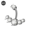 1 Piece Belly Rings Elegant Hawaiian Tropical Round Square Heart Shape G23 Titanium Alloy Inlay Zircon Belly Rings