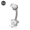 1 Piece Belly Rings Elegant Hawaiian Tropical Round Square Heart Shape G23 Titanium Alloy Inlay Zircon Belly Rings