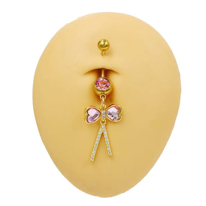 1 Piece Belly Rings Elegant Sexy Classic Style Sun Heart Shape Butterfly 316 Stainless Steel  Alloy Inlay Resin Rhinestones Glass Gold Plated