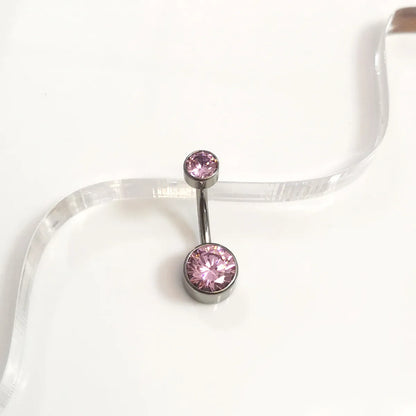 1 Piece Belly Rings Elegant Simple Style Solid Color Pure Titanium Inlay Zircon Belly Rings