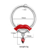 1 Piece Belly Rings Exaggerated Funny Lips Alloy Titanium Steel Copper Plating Inlay Rhinestones Glass White Gold Plated