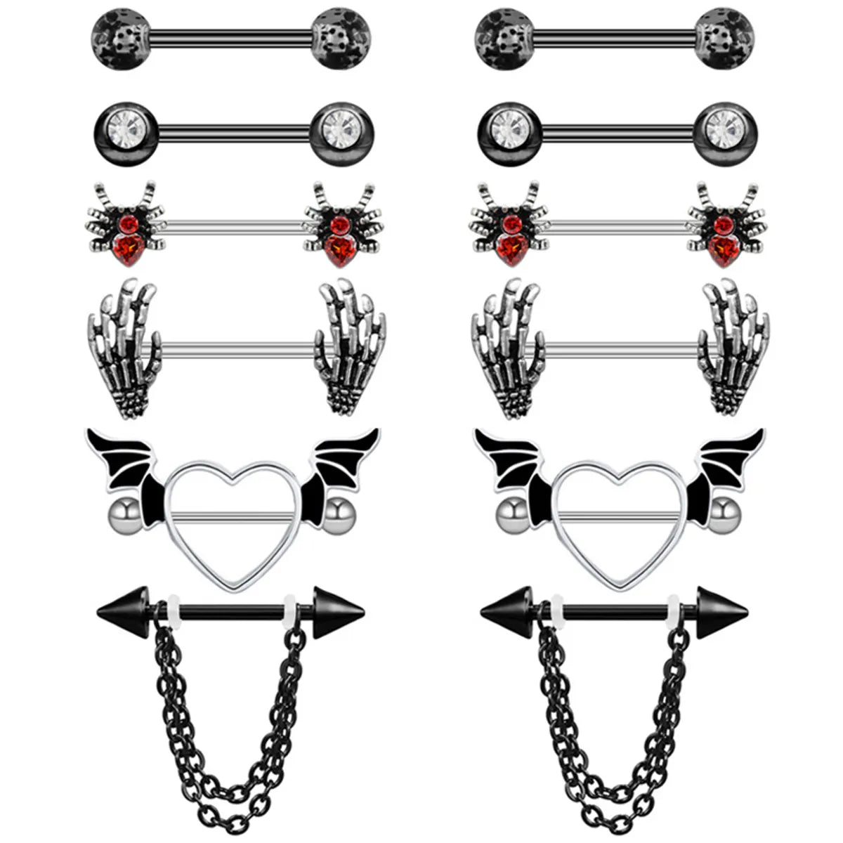 1 Piece Belly Rings Hip-Hop Punk Hand Spider 316 Stainless Steel  Arylic Alloy Plating Inlay Acrylic Rhinestones White Gold Plated