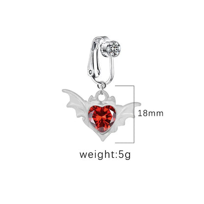 1 Piece Belly Rings IG Style Shiny Heart Shape Wings Stainless Steel Alloy Inlay Acrylic Glass White Gold Plated Gold Plated