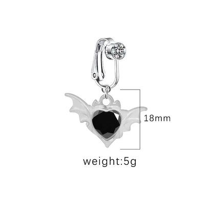 1 Piece Belly Rings IG Style Shiny Heart Shape Wings Stainless Steel Alloy Inlay Acrylic Glass White Gold Plated Gold Plated