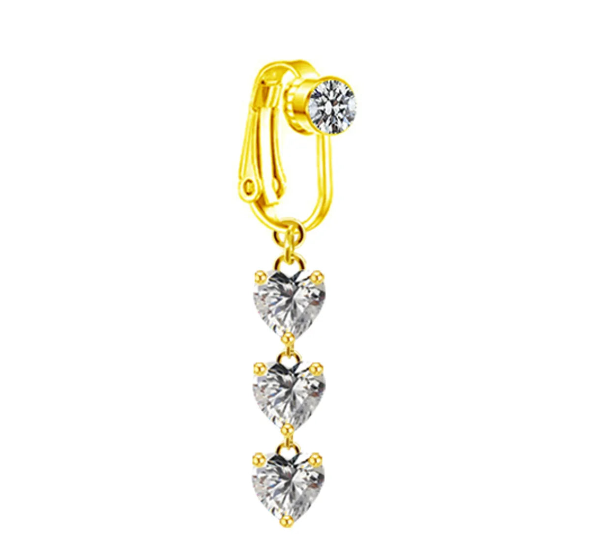 1 Piece Belly Rings Sexy Heart Shape Butterfly Planet Stainless Steel Plating Inlay Rhinestones Belly Ring