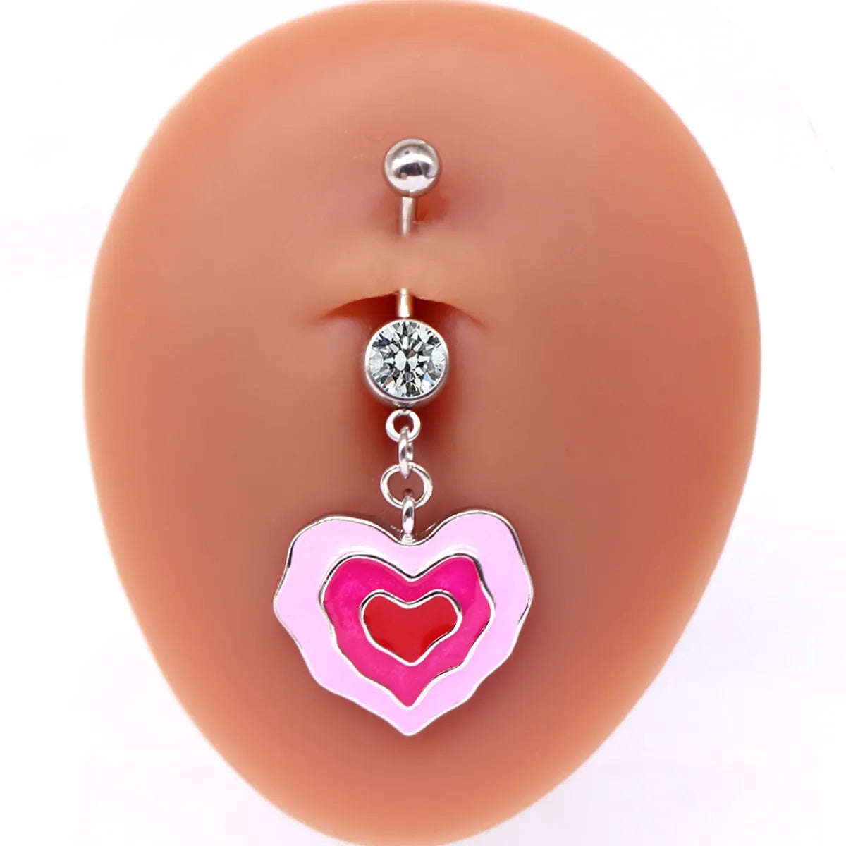 1 Piece Belly Rings Sexy Heart Shape Flower Butterfly Stainless Steel Enamel Plating Inlay Rhinestones Belly Ring