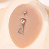 1 Piece Belly Rings Simple Style Classic Style Heart Shape 304 Stainless Steel Inlay Zircon