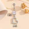 1 Piece Belly Rings Simple Style Classic Style Heart Shape 304 Stainless Steel Inlay Zircon