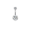 1 Piece Belly Rings Simple Style Classic Style Heart Shape 316 Stainless Steel  Inlay Zircon Belly Rings