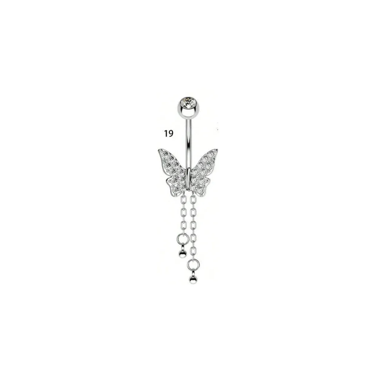 1 Piece Belly Rings Simple Style Classic Style Solid Color 304 Stainless Steel Inlay Zircon Belly Rings