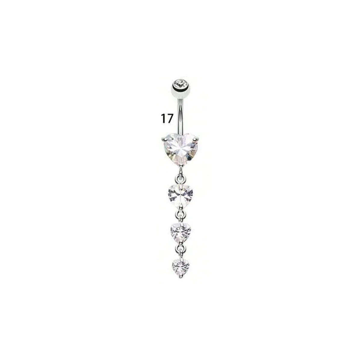 1 Piece Belly Rings Simple Style Classic Style Solid Color 304 Stainless Steel Inlay Zircon Belly Rings