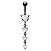 1 Piece Belly Rings Simple Style Geometric 316 Stainless Steel  Copper Inlay Zircon