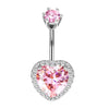 1 Piece Belly Rings Simple Style Heart Shape 316 Stainless Steel  Inlay Rhinestones