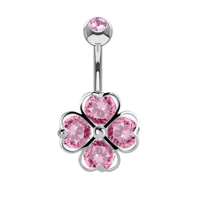 1 Piece Belly Rings Simple Style Heart Shape 316 Stainless Steel  Inlay Rhinestones