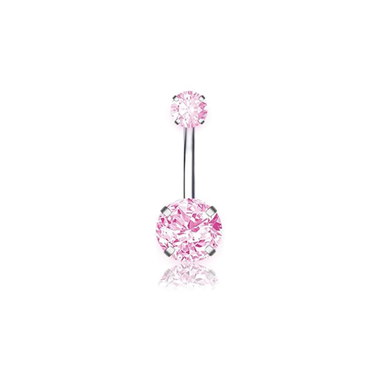 1 Piece Belly Rings Simple Style Heart Shape 316 Stainless Steel  Inlay Zircon