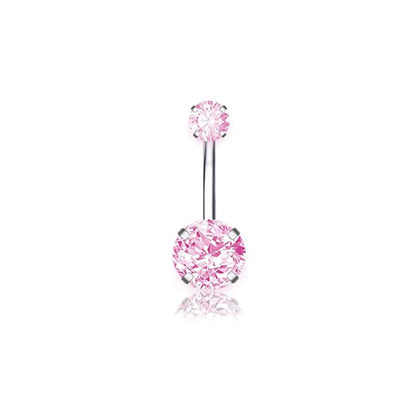 1 Piece Belly Rings Simple Style Heart Shape 316 Stainless Steel  Inlay Zircon