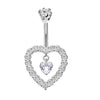 1 Piece Belly Rings Simple Style Heart Shape Wings Butterfly 316 Stainless Steel  Copper Inlay Zircon