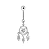 1 Piece Belly Rings Simple Style Heart Shape Wings Butterfly 316 Stainless Steel  Copper Inlay Zircon