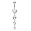 1 Piece Belly Rings Simple Style Heart Shape Wings Butterfly 316 Stainless Steel  Copper Inlay Zircon