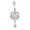 1 Piece Belly Rings Simple Style Heart Shape Wings Butterfly 316 Stainless Steel  Copper Inlay Zircon