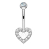 1 Piece Belly Rings Simple Style Heart Shape Wings Butterfly 316 Stainless Steel  Copper Inlay Zircon