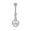 1 Piece Belly Rings Simple Style Heart Shape Wings Butterfly 316 Stainless Steel  Copper Inlay Zircon