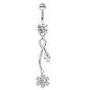 1 Piece Belly Rings Simple Style Heart Shape Wings Butterfly 316 Stainless Steel  Copper Inlay Zircon