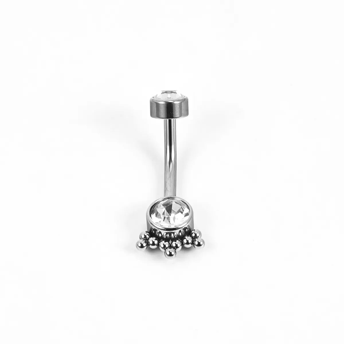 1 Piece Belly Rings Simple Style Solid Color 302 Stainless Steel 316 Stainless Steel  Polishing Plating Inlay Diamond 18K Gold Plated Belly Rings