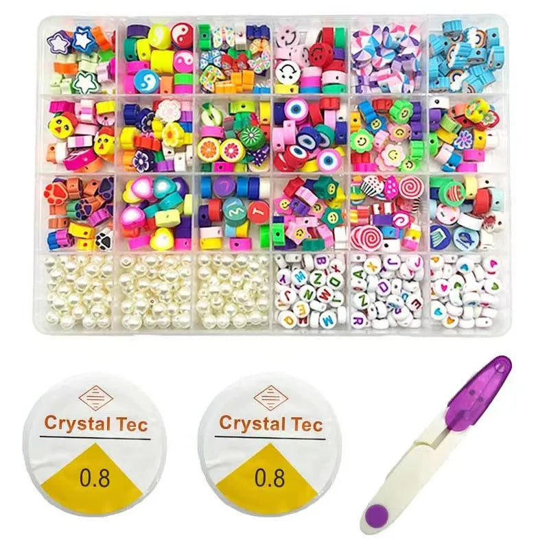 1 Set Soft Clay Geometric Beads Cartoon Style Cute