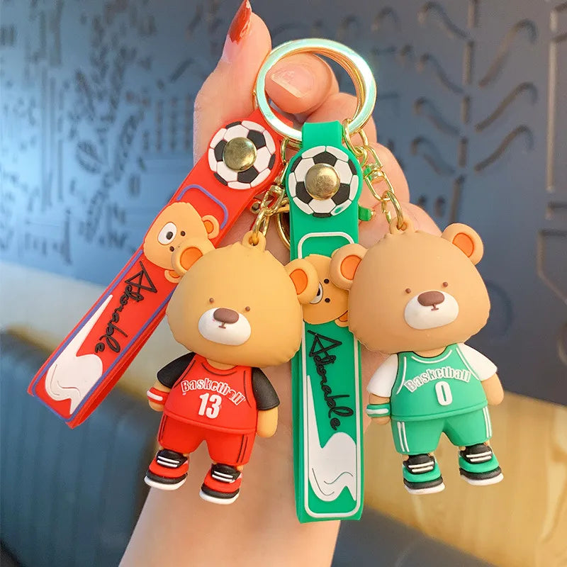 1 Piece Cartoon Style Letter Bear Pvc Hardware Patchwork Unisex Keychain