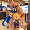 1 Piece Cartoon Style Letter Bear Pvc Hardware Patchwork Unisex Keychain