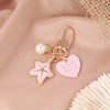 1 Piece Cartoon Style Letter Heart Shape Metal Inlay Artificial Pearls Rhinestones Women'S Keychain