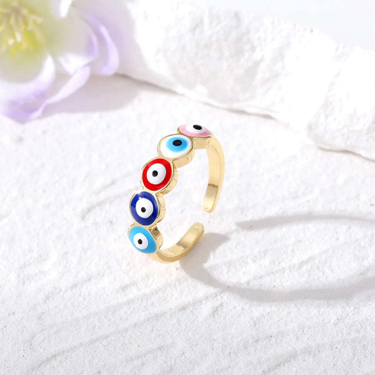 1 Piece Casual Devil's Eye Alloy Enamel Women's Open Ring