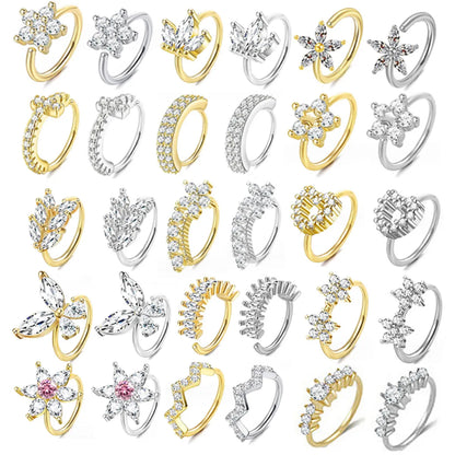 1 Piece Casual Elegant Classic Style Star Heart Shape Plating Inlay Stainless Steel Rhinestones White Gold Plated Gold Plated Ear Studs