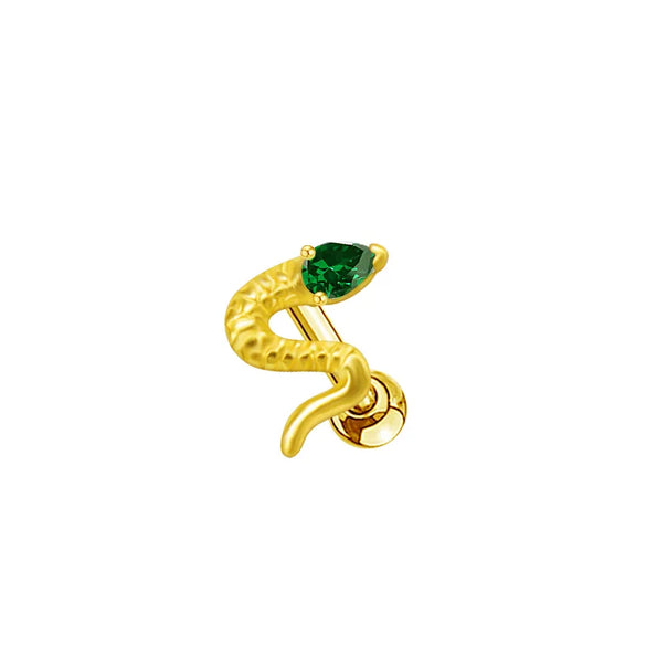 1 Piece Casual Elegant Tropical Heart Shape Bow Knot Rhinestone Plating Inlay 304 Stainless Steel Copper Gem Rhinestones Zircon 18K Gold Plated Cartilage Earrings