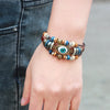 Casual Eye Pu Leather Beaded Braid Unisex Bracelets