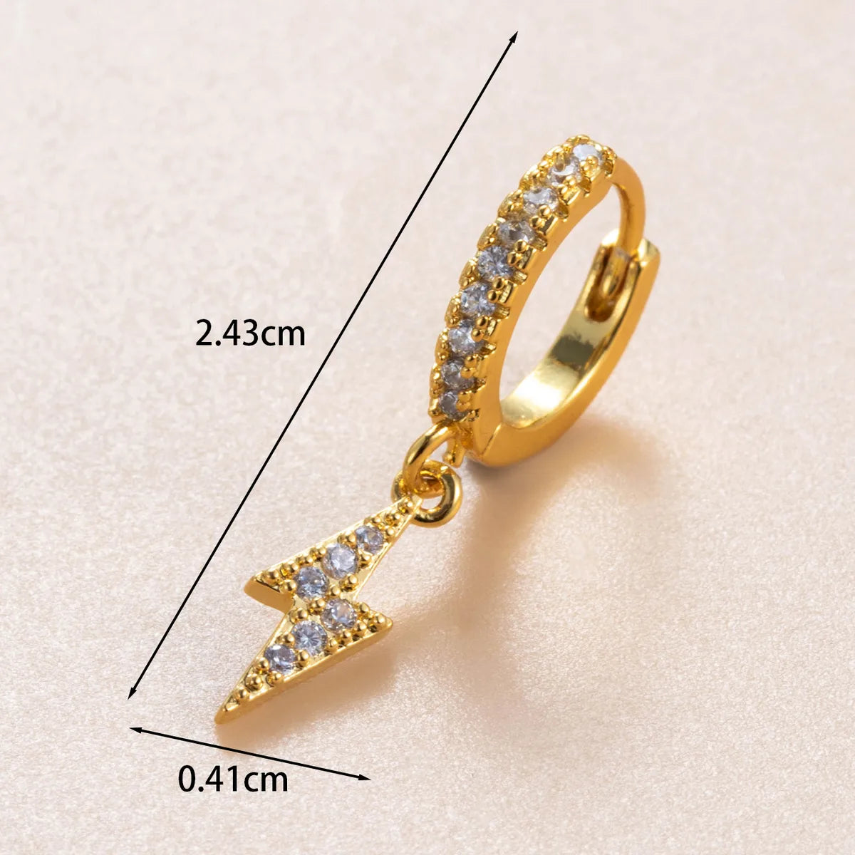 1 Piece Casual French Style Korean Style Butterfly Lightning Inlay Copper Zircon Drop Earrings Earrings