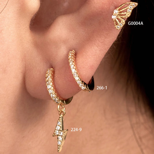 1 Piece Casual French Style Korean Style Butterfly Lightning Inlay Copper Zircon Drop Earrings Earrings